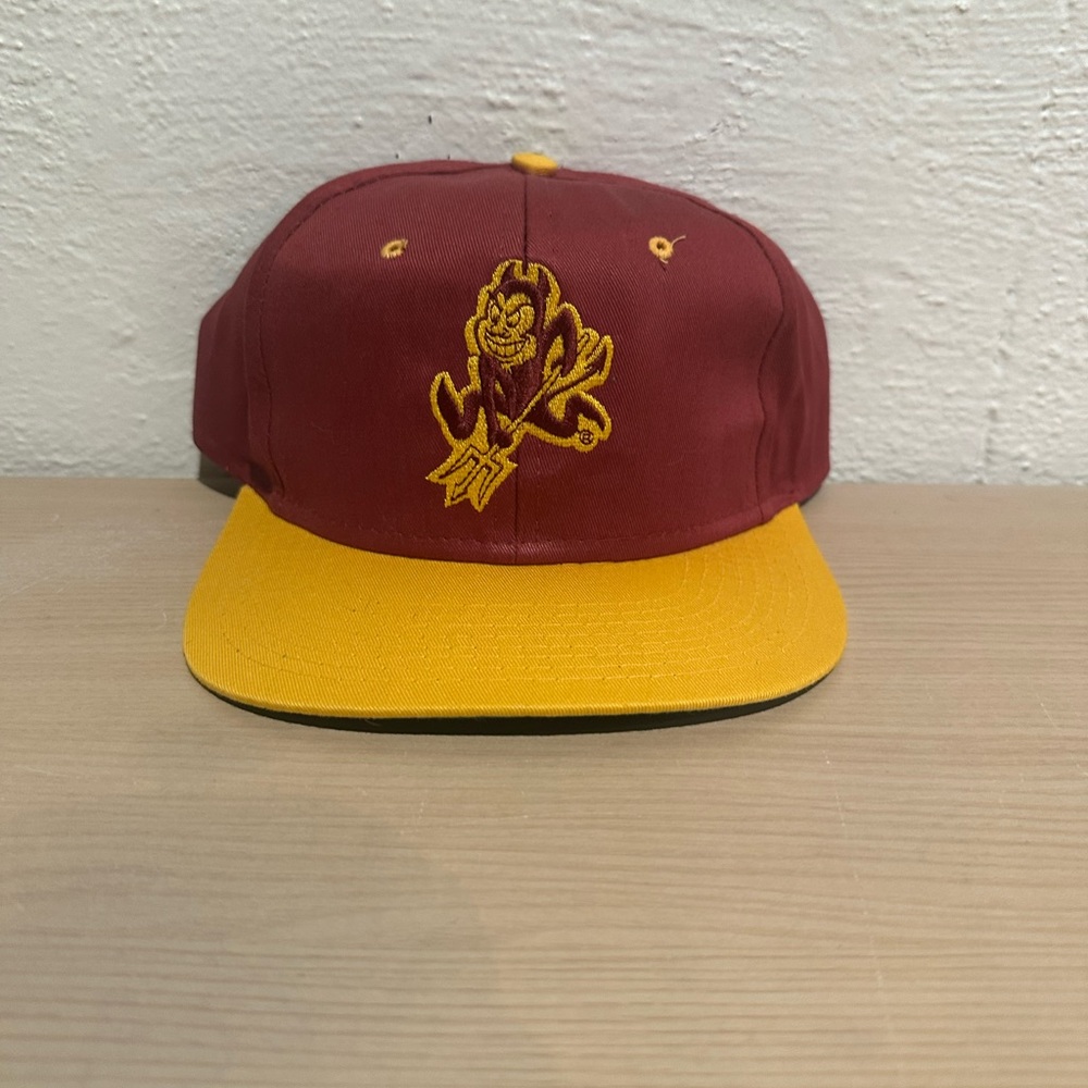 Maroon and Yellow Cap with Embroidered Logo